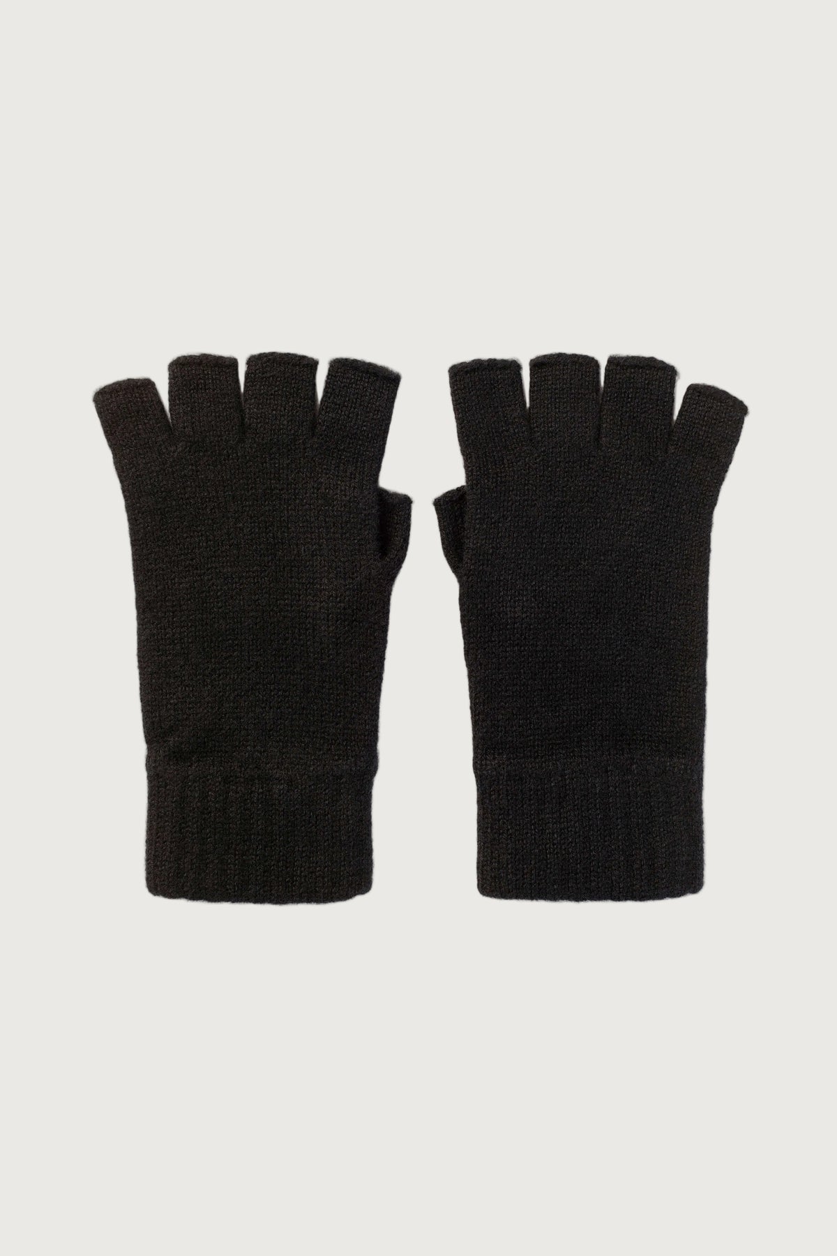 Johnstons of Elgin Knitted Accessories Black Fingerless Black Cashmere Gloves HAY02223SA0900N/A