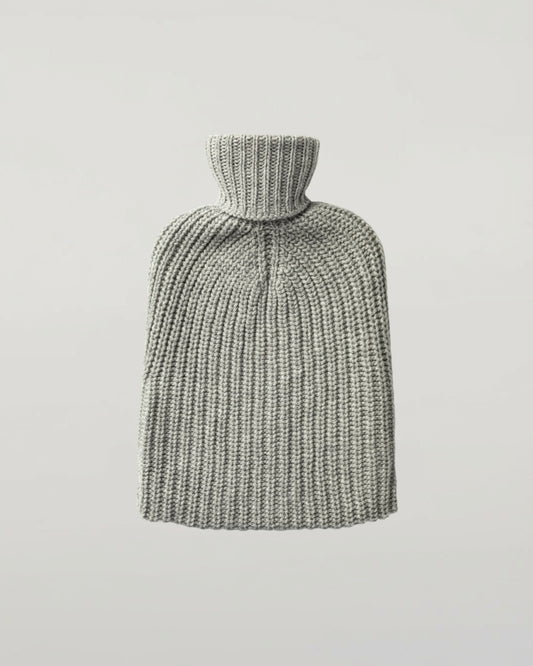 Johnstons of Elgin AW24 Knitted Accessory Light Grey Cashmere Hot Water Bottle Cover PA000062HA0308