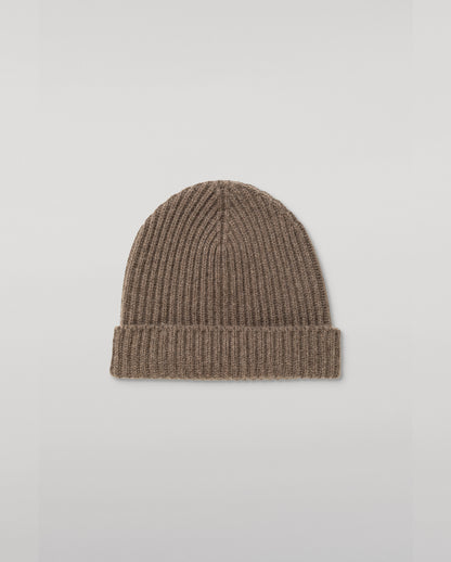 JOHNSTONS OF ELGIN CASHMERE RIBBED LOVAT BEANIE BROWN 100% CASHMERE HAY03614HB7128ONE