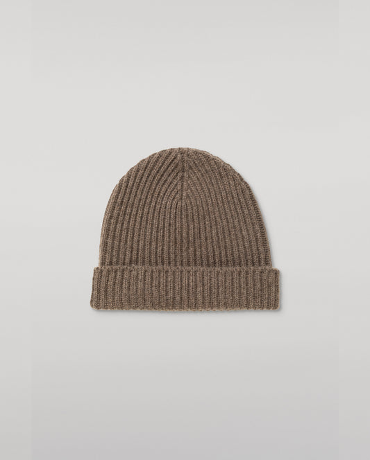JOHNSTONS OF ELGIN CASHMERE RIBBED LOVAT BEANIE BROWN 100% CASHMERE HAY03614HB7128ONE