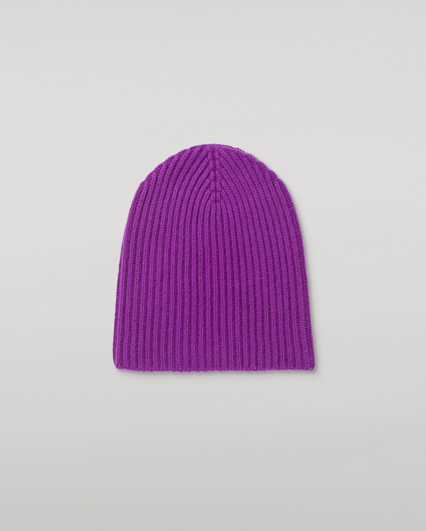 JOHNSTONS OF ELGIN CASHMERE RIBBED LOVAT BEANIE PURPLE 100% CASHMERE HAY03614SD5371ONE