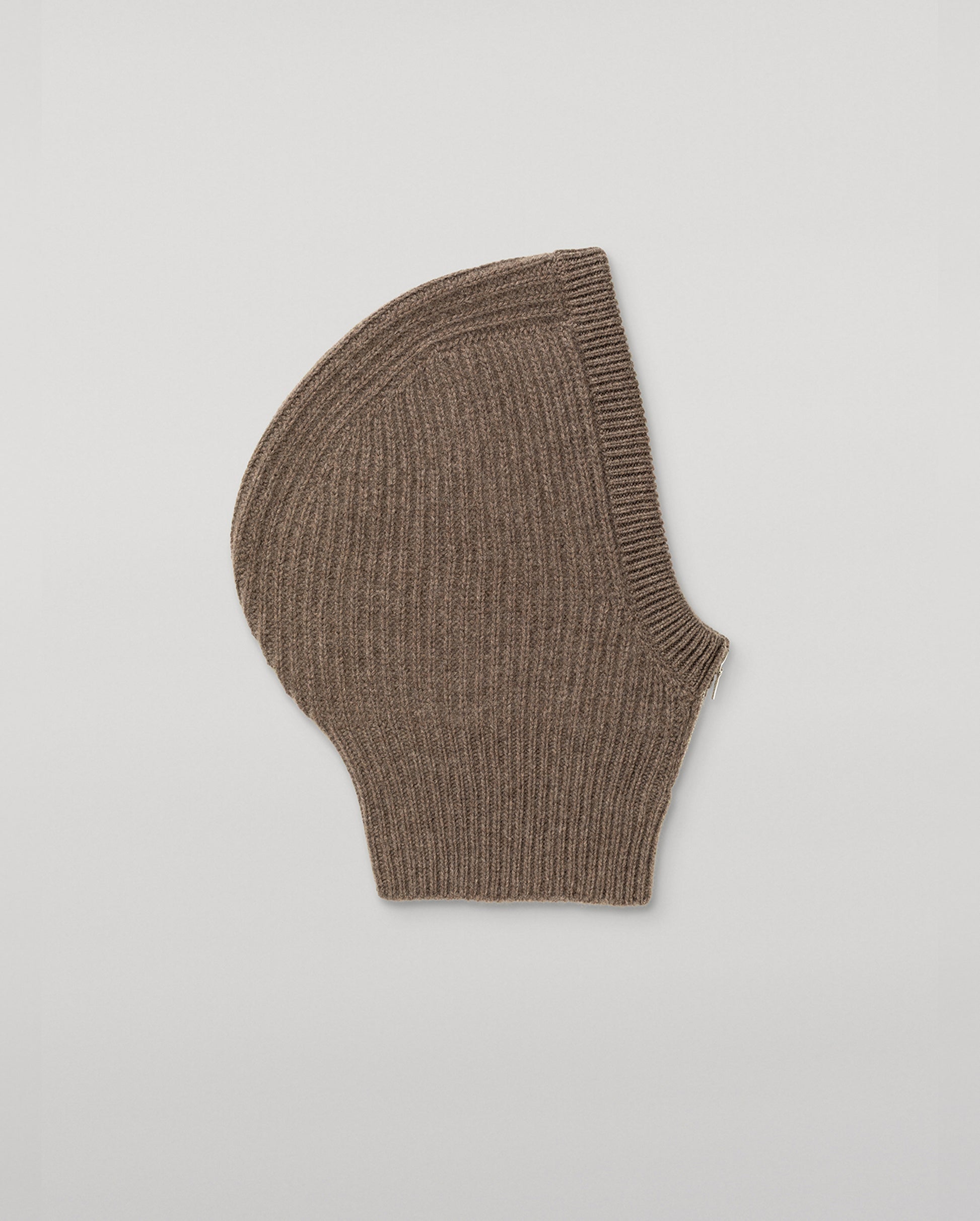 JOHNSTONS OF ELGIN CASHMERE RIBBED NEVIS HOOD WITH ZIP FASTENING BROWN 100% CASHMERE HAY03615Q26297ONE