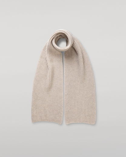 JOHNSTONS OF ELGIN CASHMERE RIBBED LOVAT SCARF NATURAL 100% CASHMERE HAY03639HA0402ONE