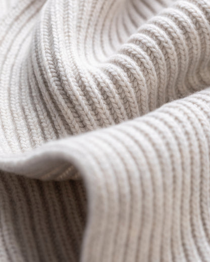 JOHNSTONS OF ELGIN CASHMERE RIBBED LOVAT SCARF NATURAL 100% CASHMERE HAY03639HA0402ONE