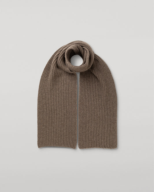 JOHNSTONS OF ELGIN CASHMERE RIBBED LOVAT SCARF NATURAL 100% CASHMERE HAY03639HA0402ONE