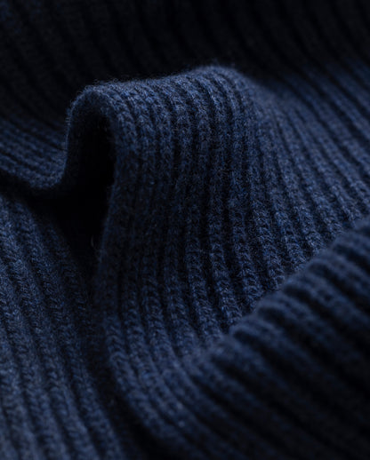 JOHNSTONS OF ELGIN CASHMERE RIBBED LOVAT SCARF NAVY 100% CASHMERE HAY03639HD7350ONE