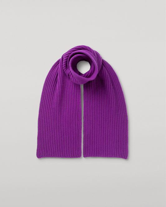 JOHNSTONS OF ELGIN CASHMERE RIBBED LOVAT SCARF PURPLE 100% CASHMERE HAY03639SD5371ONE