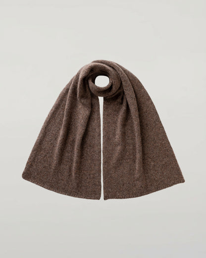 Johnstons of Elgin AW25 Knitted Accessories Molasses Mix Cashmere Bouclé Brown Scarf HBC01129HB4415ONE