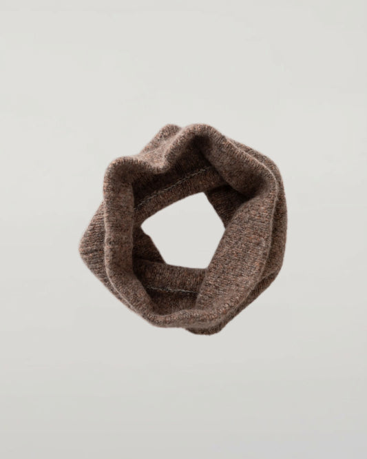 Johnstons of Elgin AW25 Knitted Accessories Molasses Mix Cashmere Bouclé Brown Snood HBC01130HB4415ONE