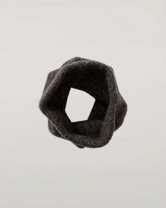 Johnstons of Elgin AW25 Knitted Accessories Charcoal Cashmere Bouclé Grey Snood HBC01130HA7198ONE