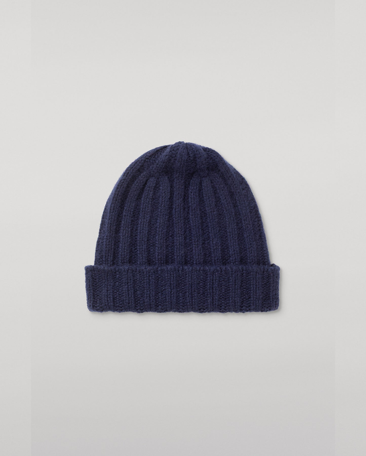 JOHNSTONS OF ELGIN BRUSHED CASHMERE SILK FLAT RIB BHALTAIR BEANIE BLUE 74% CASHMERE, 26% SILK HBC01196HD4510ONE
