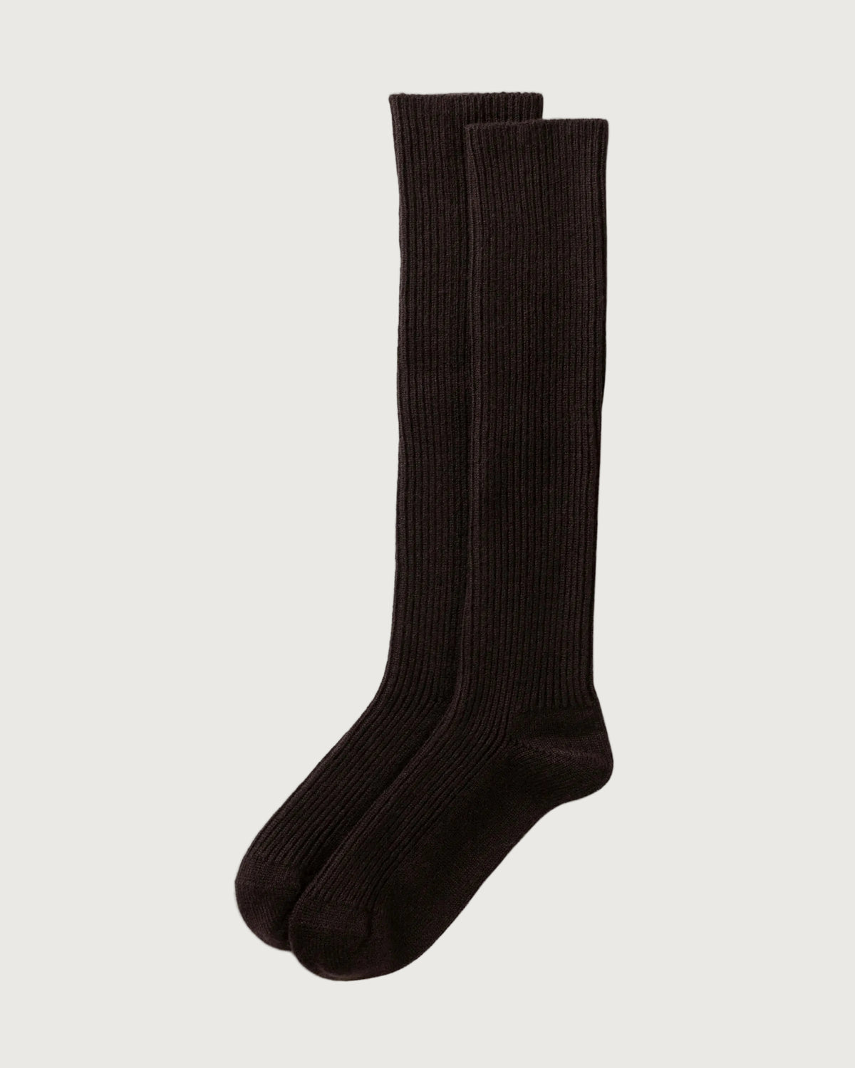 Johnstons of Elgin AW25 Knitted Accessories Molasses     Cashmere Knee High Brown Socks HBE01128SB7290ONE