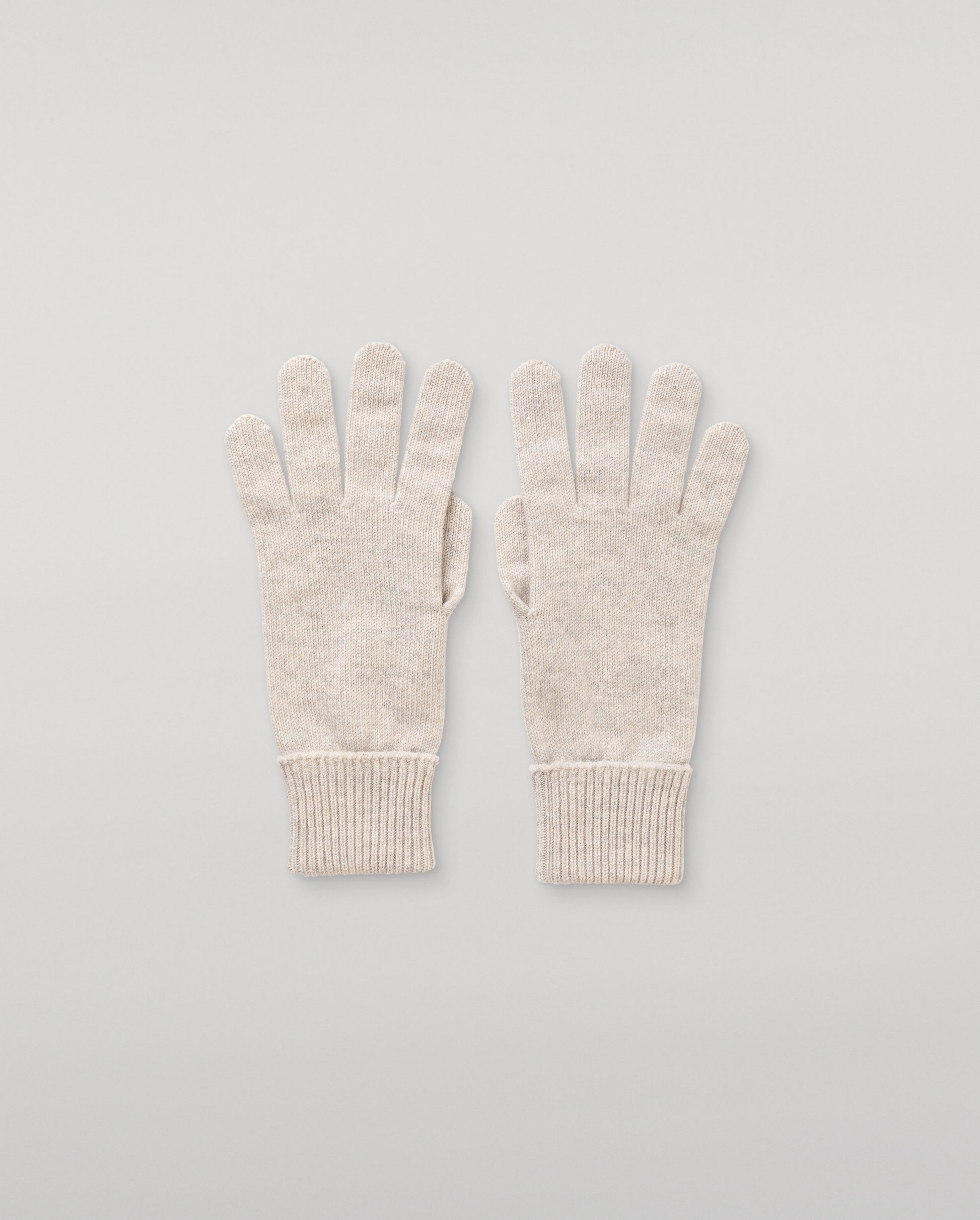 JOHNSTONS OF ELGIN WOMENS CASHMERE JERSEY DORIS GLOVES TURNBACK CUFFS NATURAL 96% CASHMERE/4% NYLON HBJ03523HA0402ONE