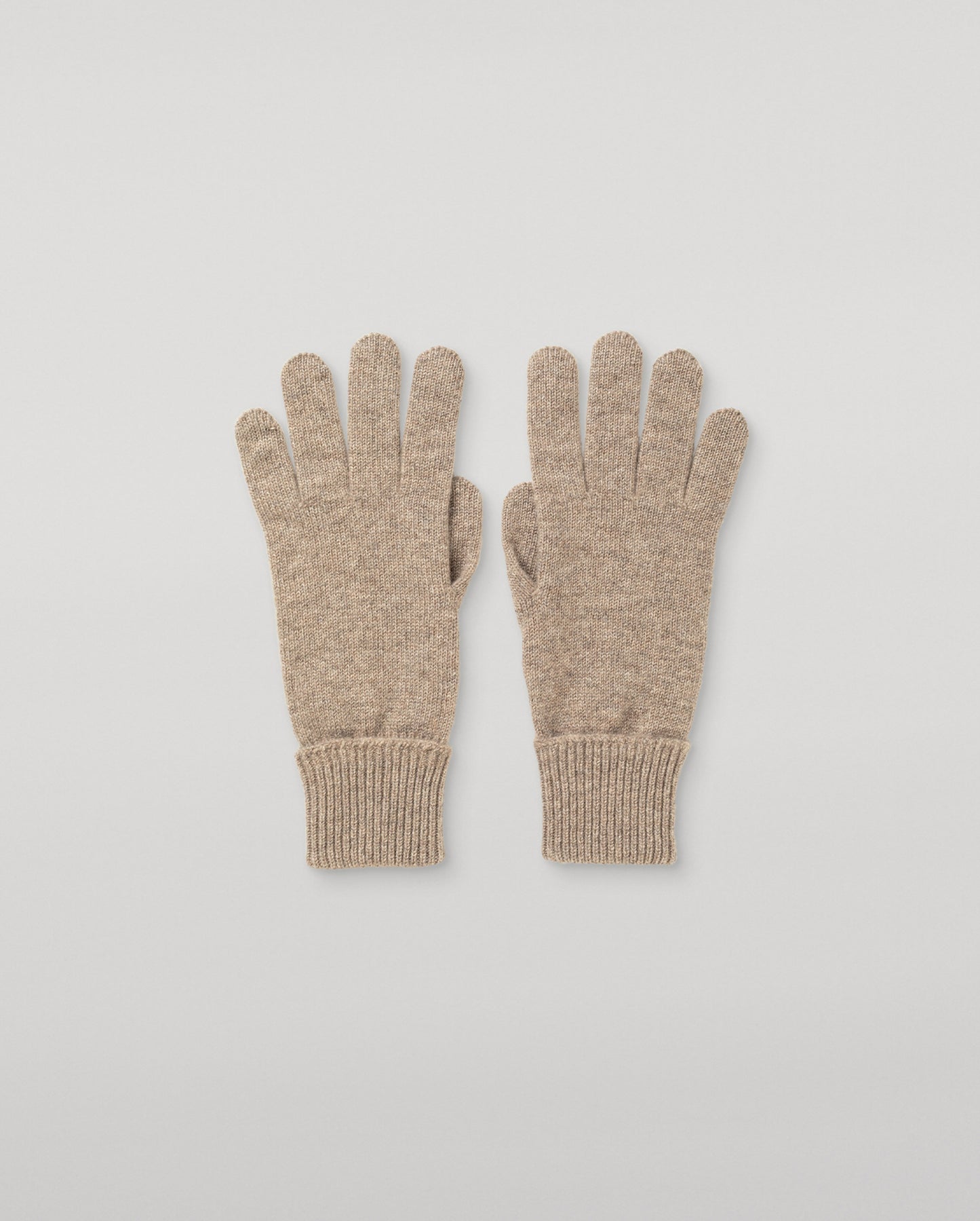 JOHNSTONS OF ELGIN WOMENS CASHMERE JERSEY DORIS GLOVES TURNBACK CUFFS LIGHT BROWN 96% CASHMERE/4% NYLON HBJ03523HB4447ONE