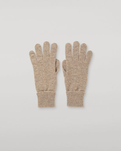 JOHNSTONS OF ELGIN WOMENS CASHMERE JERSEY DORIS GLOVES TURNBACK CUFFS LIGHT BROWN 96% CASHMERE/4% NYLON HBJ03523HB4447ONE