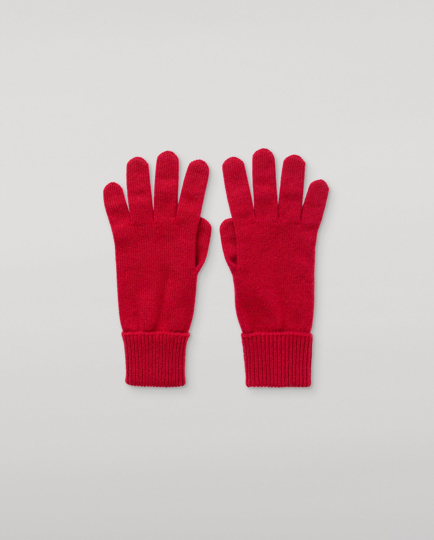JOHNSTONS OF ELGIN WOMENS CASHMERE JERSEY DORIS GLOVES TURNBACK CUFFS RED 96% CASHMERE/4% NYLON HBJ03523SE5325ONE