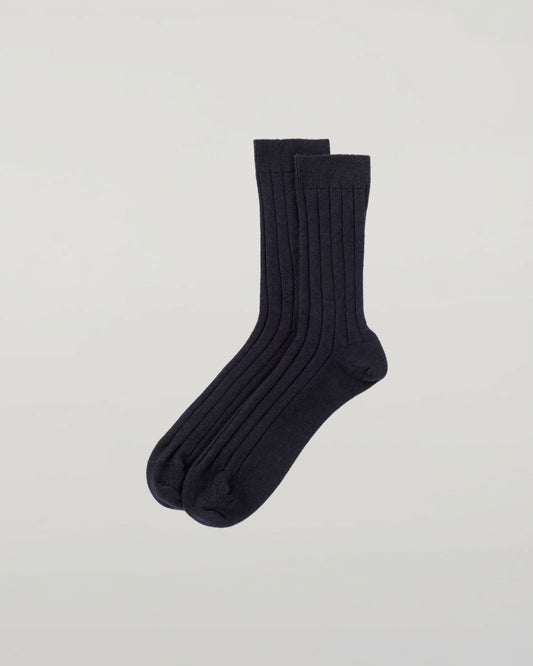 Johnstons of Elgin's Men's Cashmere Ribbed Socks HBN01009SD7286