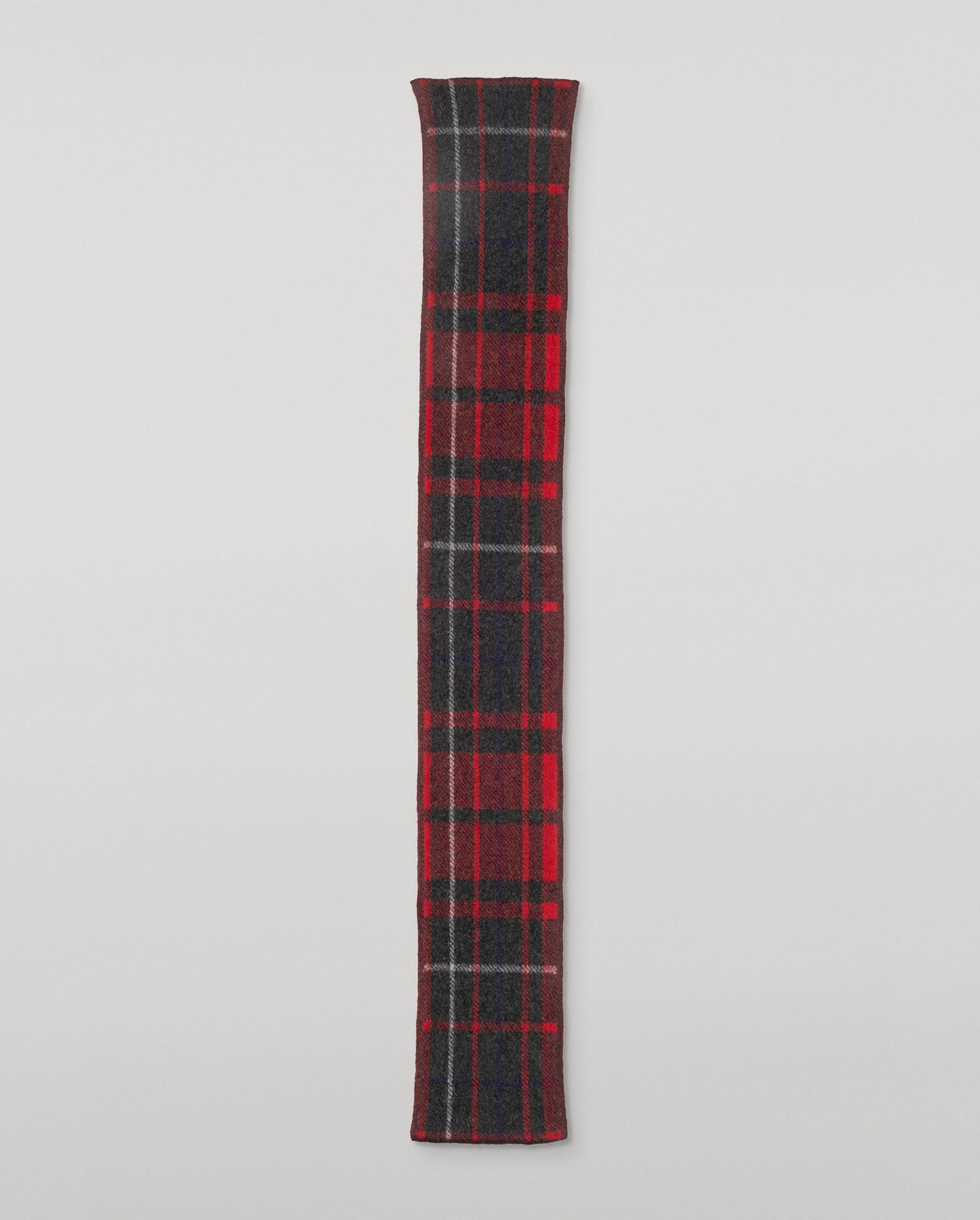 JOHNSTONS OF ELGIN BRUSHED CASHMERE SILK INTARSIA CHECK BAIRD SCARF RED 74% CASHMERE, 26% SILK HBP01178JU1627ONE