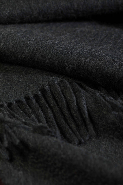 Johnstons of Elgin Cashmere Scarf in Charcoal on a white background WA000016HA0700N/A
