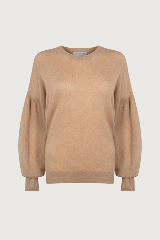 Balloon Sleeve Camel Cashmere Jumper