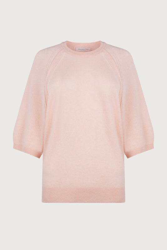 Gauzy Cashmere Sweater with Half Sleeve