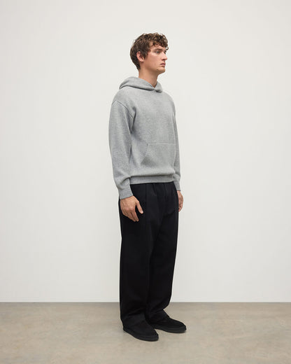 Johnstons of Elgin men's light grey cashmere hoodie KAA05271HA0308