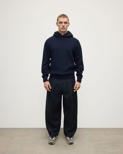 Johnstons of Elgin Men's Navy Cashmere Hoodie KAA05271SD7286