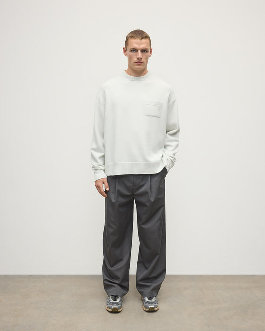 Johnstons of Elgin men's white cashmere sweater KAA05310HA0371