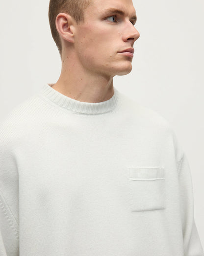 Johnstons of Elgin men's white cashmere sweater KAA05310HA0371