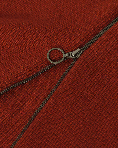 Johnstons of Elgin AW25 Women's Knitwear Oxblood A-Line Milano Red Cashmere Skirt Back View KAA05600SG4463
