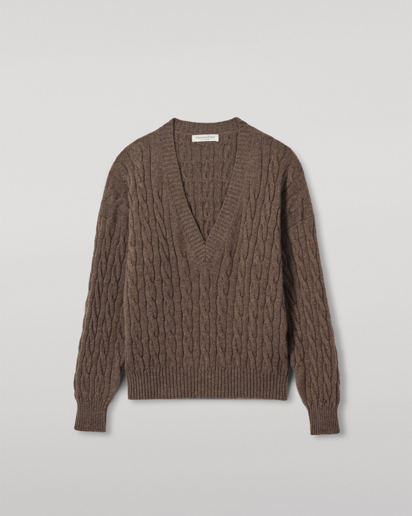 WOMENS KYLESKU DEEP VEE SWEATER BROWN KAA05728HB7126