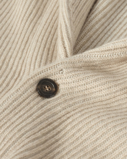 JOHNSTONS OF ELGIN PIONEER SHAWL CARDIGAN NATURAL 100% CASHMERE UAA05750Q26191