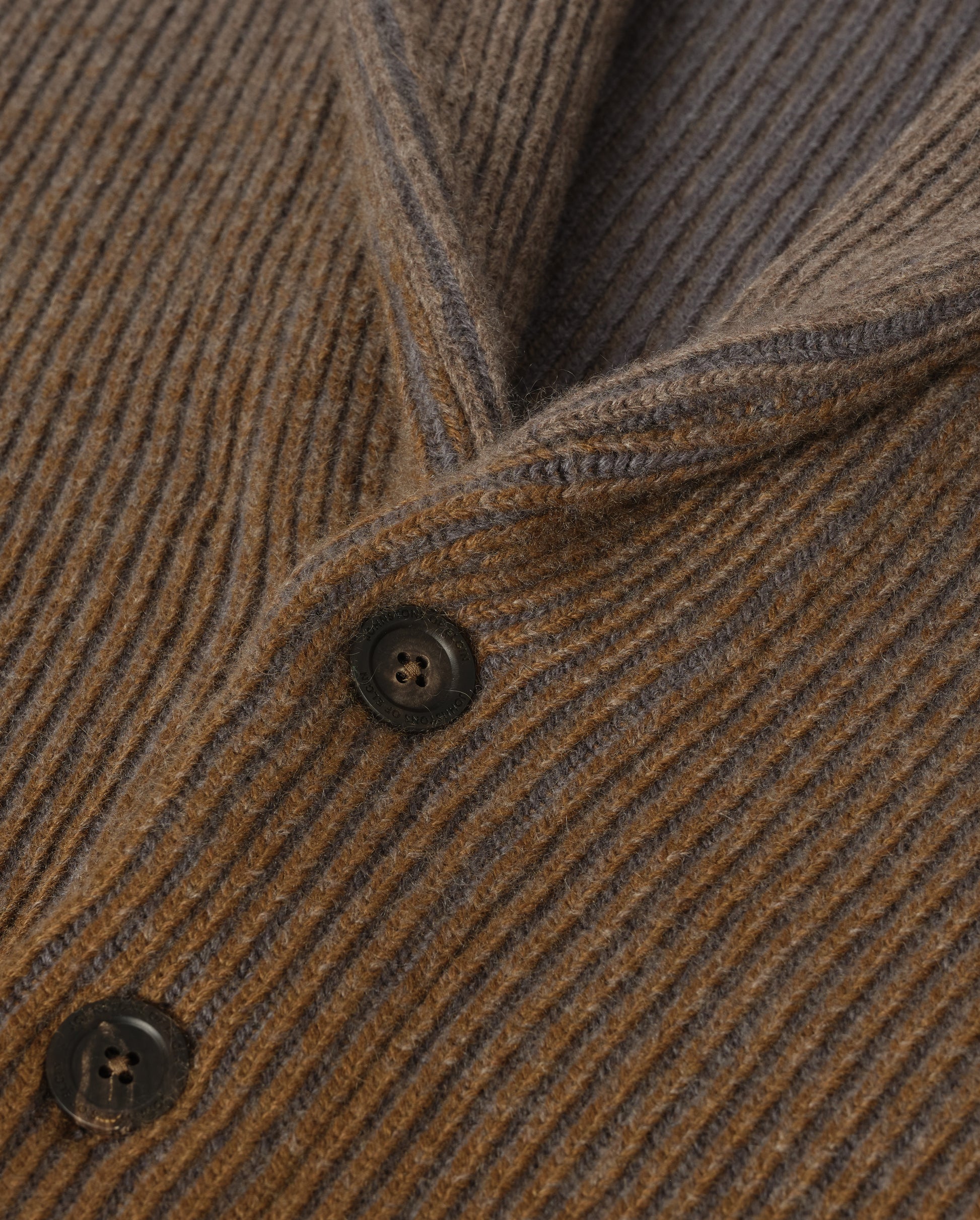 JOHNSTONS OF ELGIN PIONEER SHAWL CARDIGAN CASHMERE RIBBED OMBRE SHAWL COLLAR CARDIGAN - 6 PLY GREEN 100% CASHMERE UAA05750Q26319