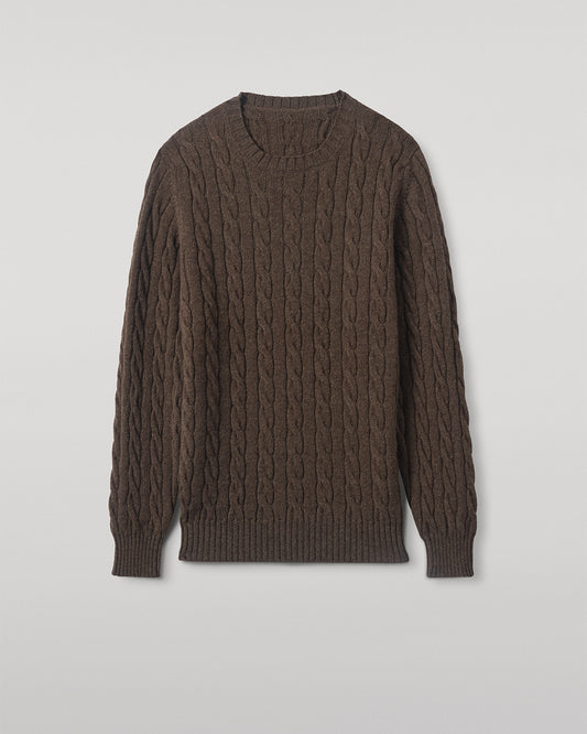 Johnstons of Elgin men's 100% cashmere cable sweater in natural KAA05754HB7162