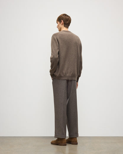 JOHNSTONS OF ELGIN REDPATH VEE NECK CARDIGAN CASHMERE VEE NECK CARDIGAN - 4 PLY BROWN 100% CASHMERE KAA05962HB7128