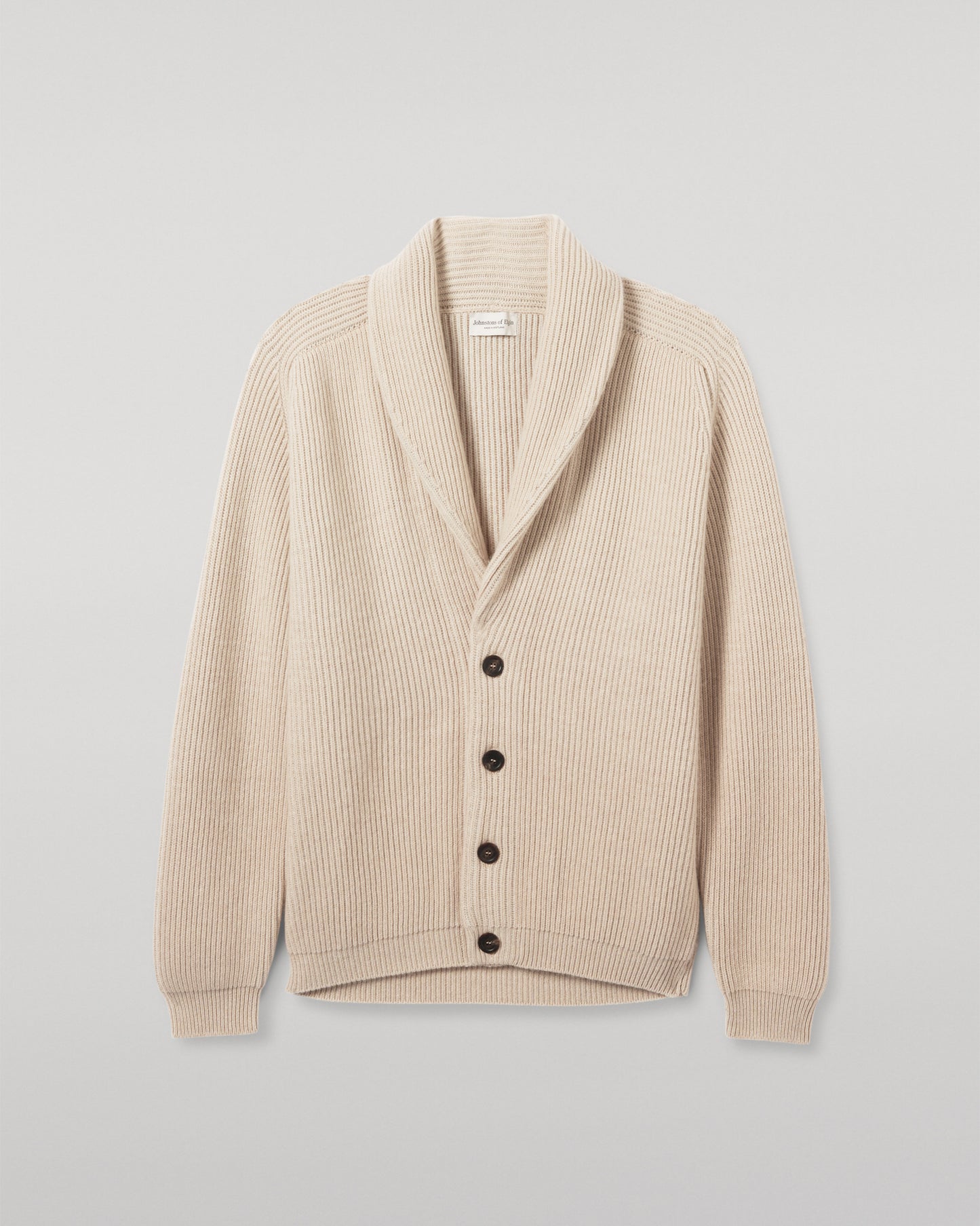JOHNSTONS OF ELGIN PIONEER SHAWL CARDIGAN NATURAL 100% CASHMERE KAA05750Q26191