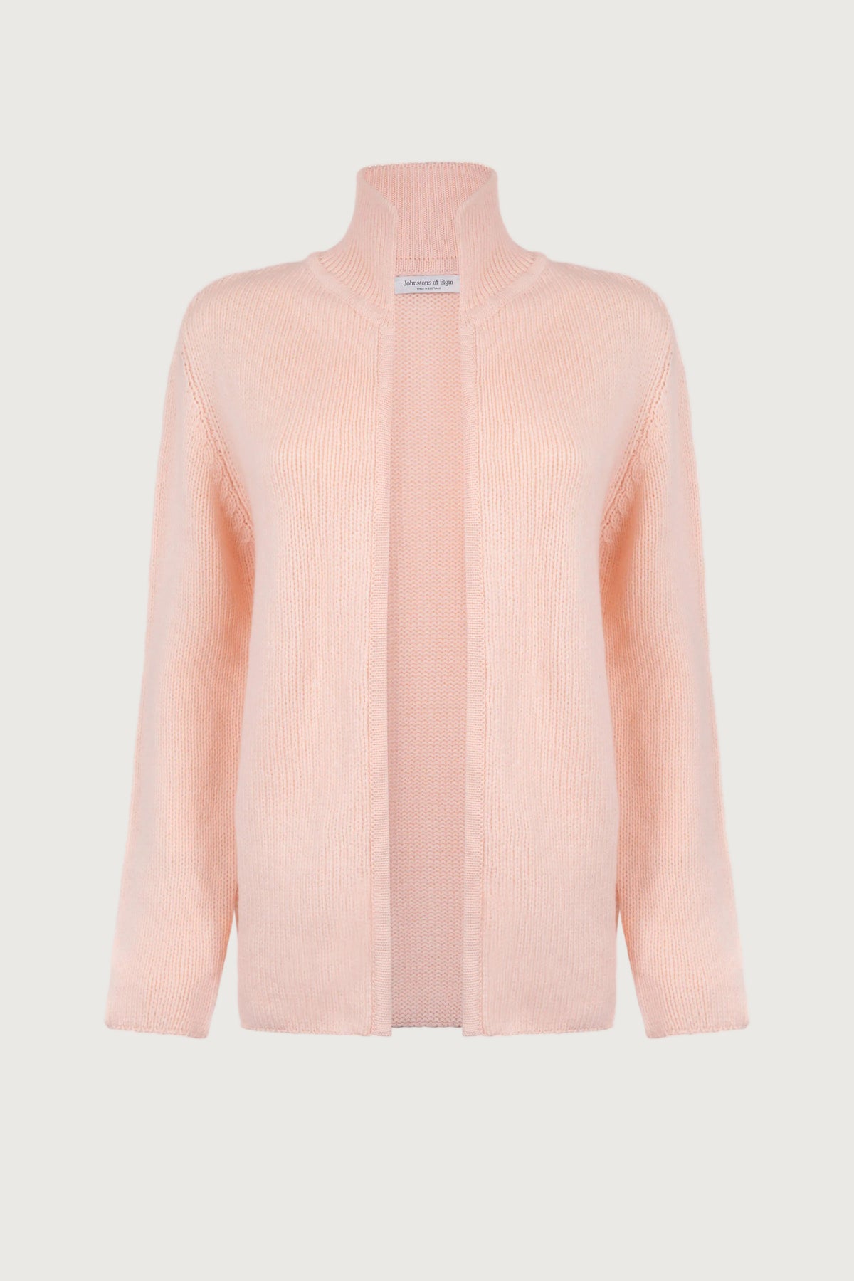 Johnstons of Elgin SS24 Women's Knitwear Oyster Edge to Edge Cashmere Cardigan KAC05049SG0066