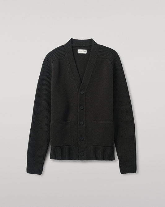 Johnstons of Elgin AW25 Men's Knitwear Iron Ribbed Cashmere Grey Cardigan details KAC05601SC7330