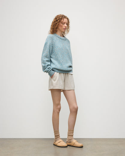 JOHNSTONS OF ELGIN  FYFE CREW SWEATER BLUE 100% CASHMERE UAC05753006779
