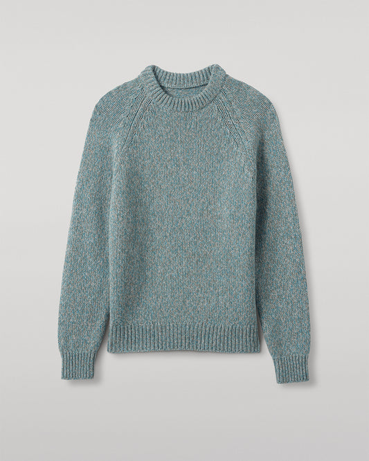 MENS FYFE CREW SWEATER BLUE 100% CASHMERE UAC05753006779