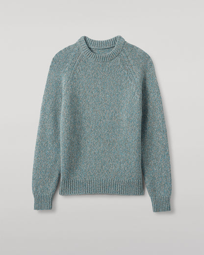 JOHNSTONS OF ELGIN  FYFE CREW SWEATER BLUE 100% CASHMERE KAC05753006779