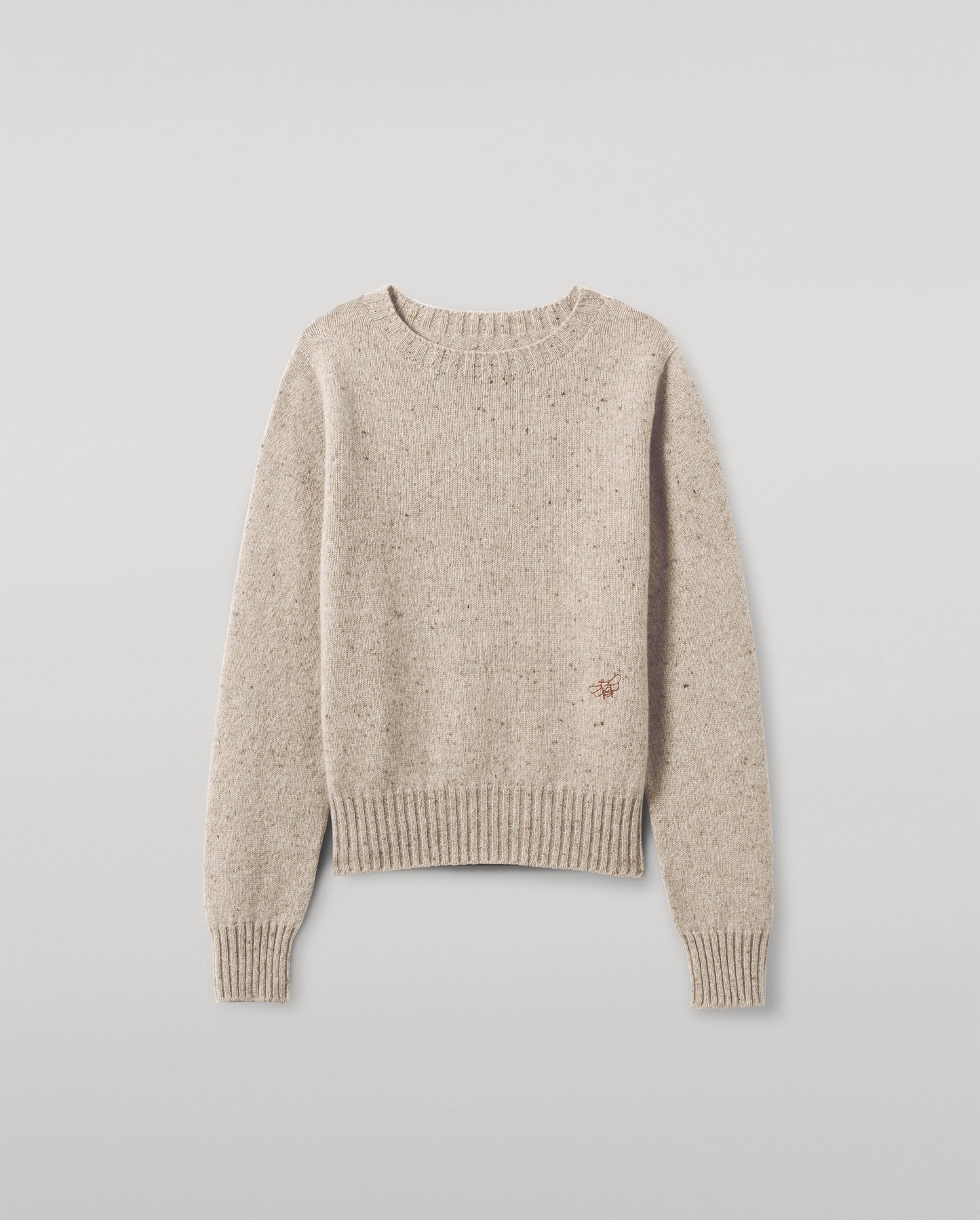 JOHNSTONS OF ELGIN WOMENS CAIRN CREW SWEATER GREY 100% DONEGAL CASHMERE KAI05719HA0397