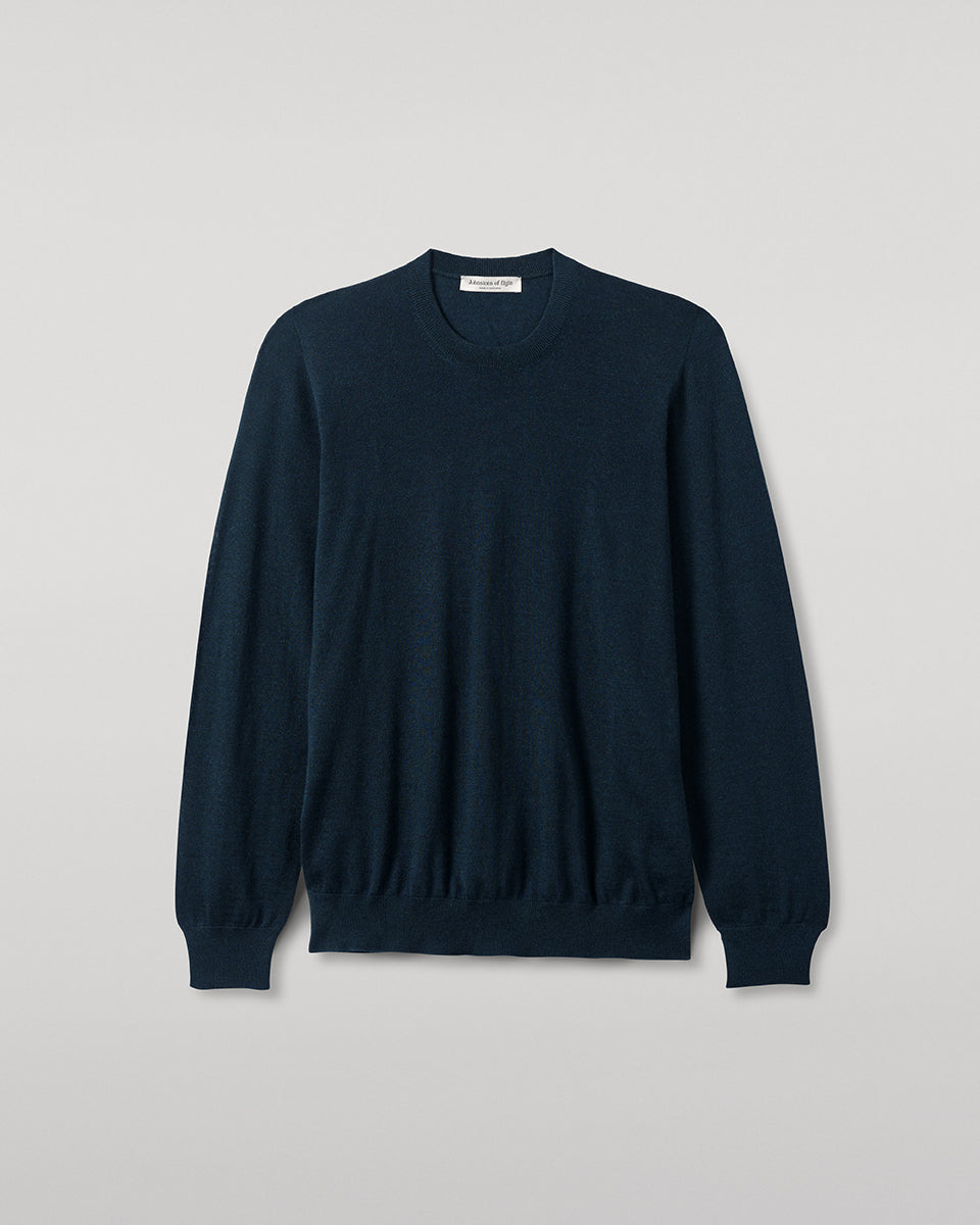Johnstons of Elgin Men's Superfine Cashmere Green Sweater KAI05241SC7344