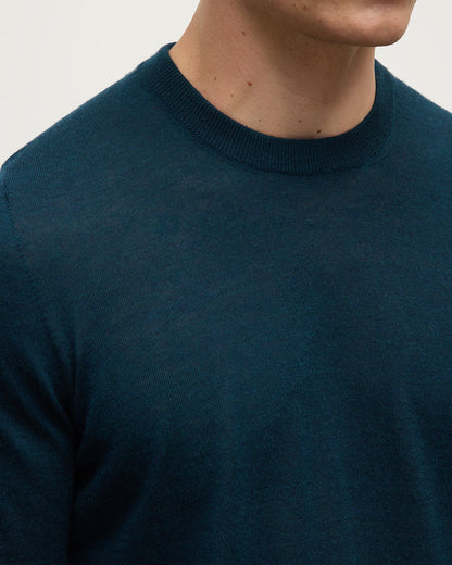 Johnstons of Elgin Men's Superfine Cashmere Green Sweater KAI05241SC7344