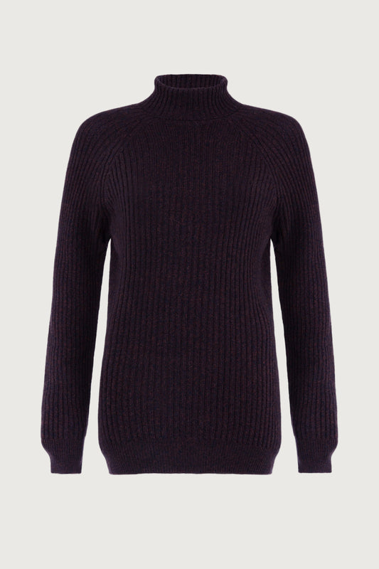 Johnstons of Elgin SS24 Unisex Knitwear Malt Brown Marl Unisex Cashmere Marl Roll Neck KAI05300004689