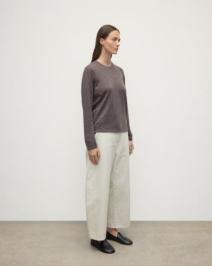 Johnstons of Elgin Women's Superfine Cashmere Brown Sweater KAI05318HB7092