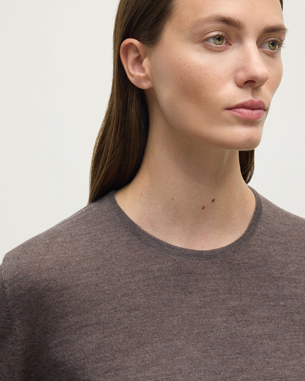 Johnstons of Elgin Women's Superfine Cashmere Brown Sweater KAI05318HB7092