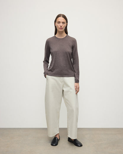 Johnstons of Elgin Women's Superfine Cashmere Brown Sweater KAI05318HB7092