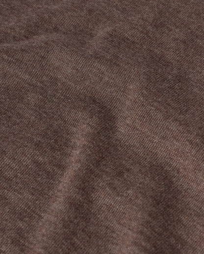 JOHNSTONS OF ELGIN FIN ROLL COLLAR SUPERFINE CASHMERE ROLL COLLAR SWEATER - 3 PLY BROWN 100% CASHMERE KAI05333HB7092