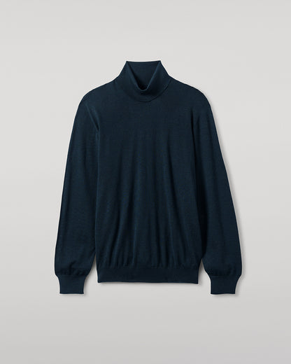 Johnstons of Elgin Men's Superfine Cashmere Green Roll Neck Sweater KAI05333SC7344